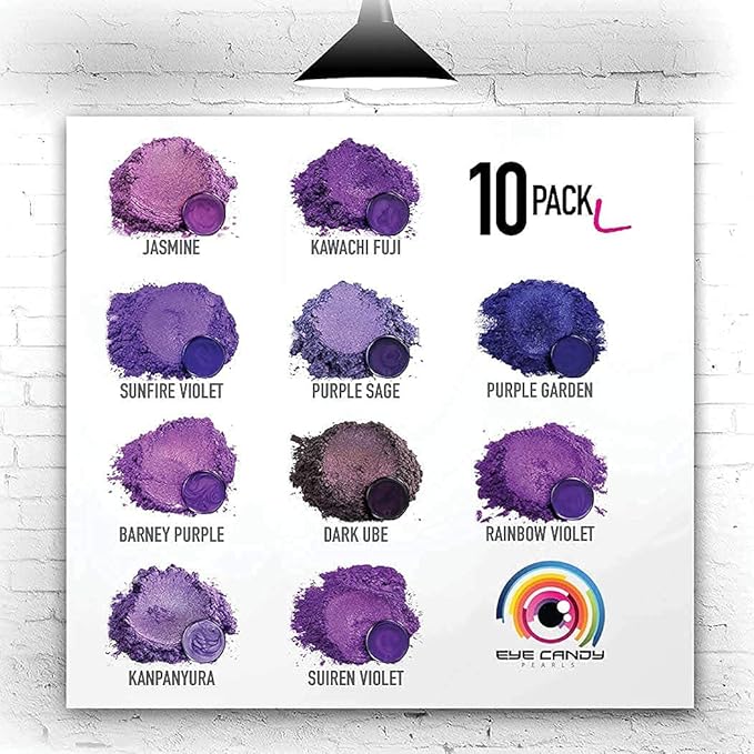 Eye Candy Pigments Premium Purple Mica Powder - Velvet (25gr) - for Epoxy, Resin, Soap, Paint, Woodworking, Acrylic Pouring, Bath Bombs, Fishing Lures - DIY Arts and Crafts Additive