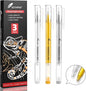 0.8mm Extra Fine Point 3 Colors Gel Pen Set White,Gold and Silver Gel Ink Pens for Artists Drawing on Black Paper, Sketching, Bullet Journaling & Holiday Crafts