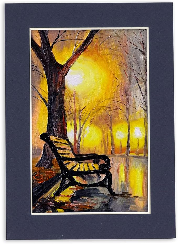 6x8 Mat for 8x10 Frame - Precut Mat Board Acid-Free Show Kit with Backing Board, and Clear Bags Navy 6x8 Photo Matte Made to Fit a 8x10 Picture Frame Matboard for Framing, Pack of 10 Mats