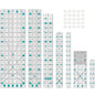 Quilting Ruler, 8 Piece Acrylic Quilting Templates, Sewing Ruler, Fabric Cutting Ruler with Non-Slip Rings, Quilting and Sewing (6"x17", 3"x17", 2"x16", 1.5"x12", 1"x12", 1"x6", 8"x3") (Blue)