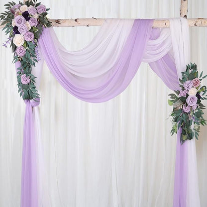 2 Packs Lavender Chiffon Table Runner 30 x 120 Inches Romantic Sheer Fabric for Wedding Decorations, 10ft Baby Shower and Birthday Party Cake Table Decorations