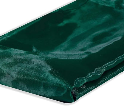 Fynite Sheer Organza Fabric | 20 Yards Long | 44" Wide | Bridal Solid Bolt for Wedding Dress, Fashion Craft Decorations | Silky Shiny Organza - Hunter Green