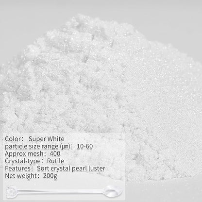 Mica Powder,7.05OZ（200g）,Super White Mica Powder Pigment for Epoxy Resin，Lip Gloss，Car Paint，Dye，Soap Making，Nail Polish,Epoxy Resin,Candle Making,Bath Bombs