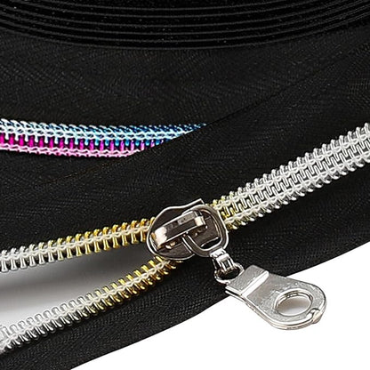 The Yards 10 Yards Bulk Nylon Coil Zipper with Colorful Teeth - Replacement Sewing Zipper with 10PCS Sliders for DIY Craft Bags