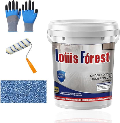 Louis Forest Epoxy Floor Paint, High-Gloss Marble Effect Coating, Epoxy Colored Sand Floor Paint, Wear-Resistant and Non-Slip for Indoor Outdoor (0.5KG-Sapphire blue)