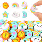 Wolpoark Christmas Unicorn Erasers for Kids 48pcs Bulk Rainbow Moon Star Cute Novelty Pencil Erasers for Thanksgiving Girls Student Ofiice Back to School Supplies Classroom Prizes Party Favors