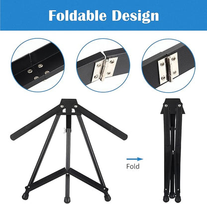 Falling in Art Aluminum 15" to 21" Tabletop Easel Display, Black Tripod with Rubber Feet, Holds Canvas, Paintings, Books, Photos, Signs