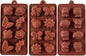 Silicone Molds Non-stick Chocolate Candy Mold,Soap Molds,Silicone Baking mold Making Kit, Set of 3 Forest Theme with Different Shapes Animals,Lovely & Fun for Kids