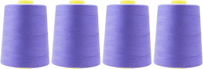 Mandala Crafts 4 Pack of Serger Threads Cones Spools - 20S/2 24000 Yards Polyester Periwinkle Threads for Sergers Machine and Overlock Quilting Sewing Machine