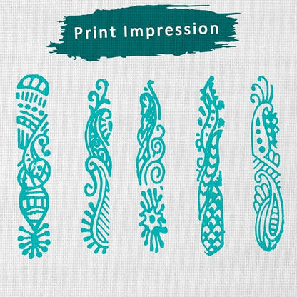 Hashcart Wooden Indian Traditional Design Printing Stamps/Blocks for Printing Saree Border/Dresses/Craft Card Making/Scrapbook/Clay Pottery (Set of 5)