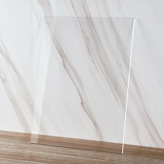Clear Acrylic Sheet 8" x 10" Cast Plexiglass Panel 1/8" Thick (3mm) Transparent Plastic Board for Sign, Craft, Display Projects, Laser Cutting, Engraving, Pack of 2