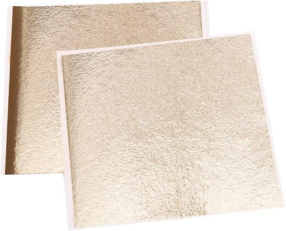 Imitation Gold Foil Sheets - KINNO Antique Gold Leaf Paper for Arts Decoration, Gilding, Nails, Handcrafts, Picture Frames, Sculpture, Furniture, and Wall, Paintings, 100 Sheets 5.1 by 5.3 Inches