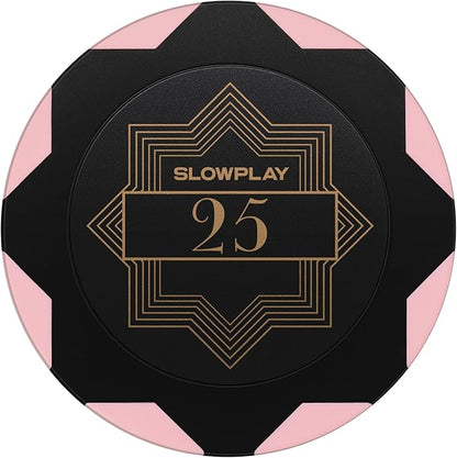 SLOWPLAY Nash Clay Poker Chips, 14 Grams Heavyweight Clay Composite, 40mm Large Chips in Bulk, Pack of 50 with Denomination of 25