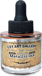 CSY art gallery Metallic Acrylic Paint Ink-Craft Paint-Calligraphy Inks,Glitter-Pearlescent -Gold Drawing Ink Liquid Gold Leaf Paints with Dropper, 1oz - 29.5 ml (Fayetta Orange)