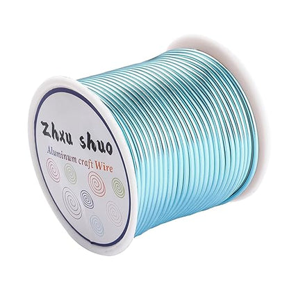 12 Gauge(2mm) Aluminum Wire 35 Yards Anodized Metal Wire for Bonsai Armature Crafting Sculpting Jewelry Craft Making Beading Floral (Ice Blue, 12 Gauge)