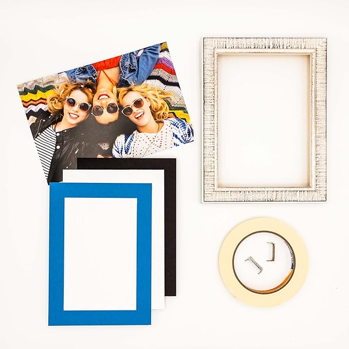 5.5x8.5 Mat for 8.5x11 Frame - Precut Mat Board Acid-Free Bay Blue 5.5x8.5 Photo Matte for a 8.5x11 Picture Frame, Premium Matboard for Family Photos, Show Kits, Art, Picture Framing, Pack of 1 Mat