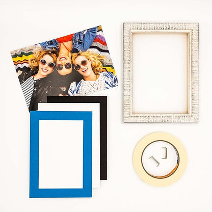 8x10 Mat for 6x8 Photo - Precut Bay Blue Picture Matboard for Frames Measuring 8 x 10 Inches - Bevel Cut Matte to Display Art Measuring 6 x 8 Inches - Acid Free ONE MAT with Backing Board & Clear Bag