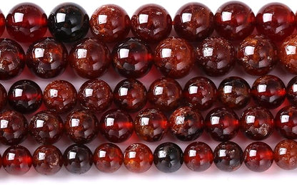 6MM 60PCS Natural Orange Garnet Beads Round Loose Beads for Jewelry Making DIY Necklace Accessories Energy Crystal Healing Power Bracelet