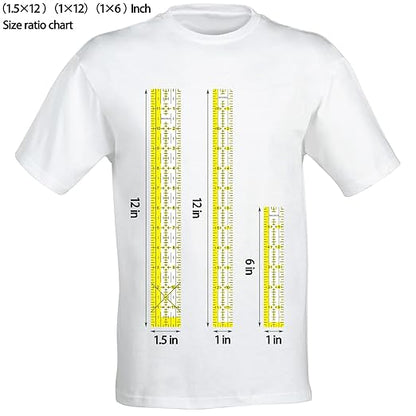 Acrylic Quilters Ruler 12"x1.5", 12"x1",6"x1"