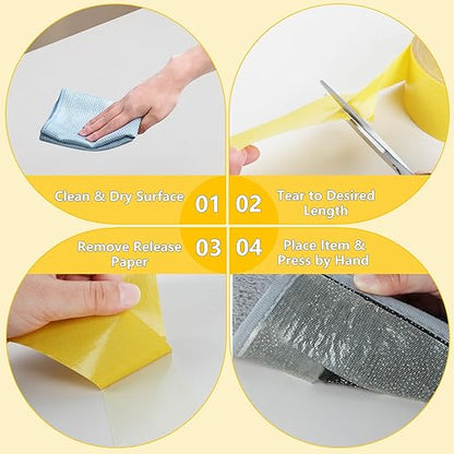 Double Sided Tape Heavy Duty Strong Wall Adhesive with Fiberglass Mesh, Super Sticky Resistente Easy Use Mounting Tape 2.2inX33FT