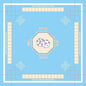 Mahjong Mat for Table 31.5"x31.5", MahJongg Mat Cloth Cover with Game Rules, Mahjong Tablecloth for Card Games, Tile Games, Board Games Table Mat (Sky Blue)