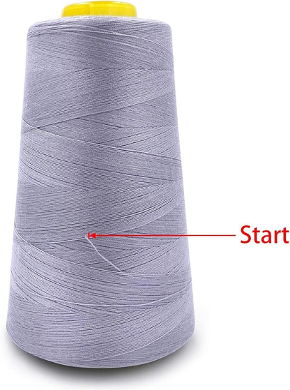 Tortoise 4 Cones of 3000 Yards Each Spool Thread for All Purpose, Serger, Overlock, Quilting, Sewing Machine - 40S/2 Gray 100% Polyester