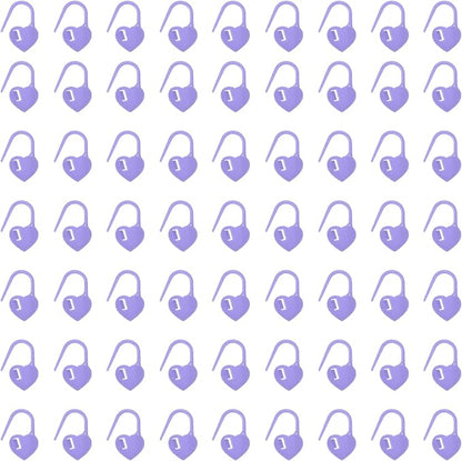 uxcell 400pcs Stitch Markers for Crocheting, Heart Shaped Crochet Marker Needle Clip Counter for Knitting Clothing Tag DIY Craft,Purple