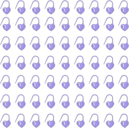 uxcell 400pcs Stitch Markers for Crocheting, Heart Shaped Crochet Marker Needle Clip Counter for Knitting Clothing Tag DIY Craft,Purple