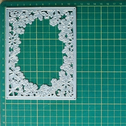 Mvchifay Cutting Dies Happy Birthday Metal Stencils Scrapbooking Tool DIY Emboss Paper Card Making (Snowflake Frame-11x14cm)
