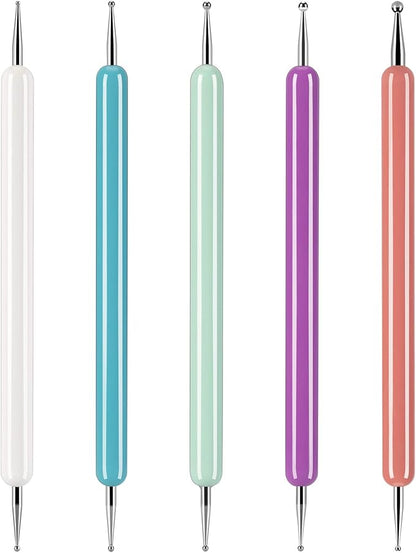 5 Pcs Pattern Tracing Stylus, Ball Embossing Stylus for Transfer Paper, Tracing Tools for Drawing, Embossing Tools for Paper, Art Dotting Tools for Nail Art, Ball Tip Clay Tools Sculpting Stylus