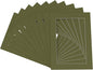 8x10 Mat for 6x8 Photo - Precut Dill Green Picture Matboard for Frames Measuring 8 x 10 Inches - Bevel Cut to Display Art 6 x 8 Inches - Acid Free Pack of 10 MATS with Backing Boards & Clear Bags