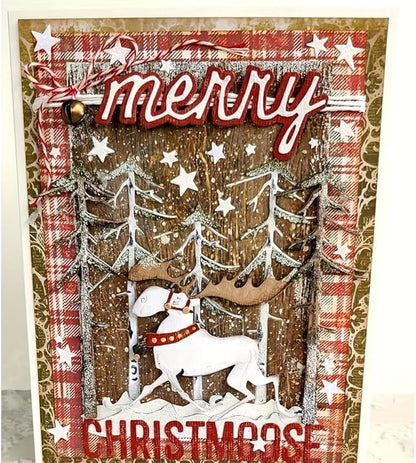 Lapoo Festivals Metal Cutting Die for Scrapbooking - Durable, Cut Stencils for DIY Scrapbook Photo Album Decorative Paper Card, Card Making Supplies, Embossing (Deer and The Tree 4.6 x 4.3 in)