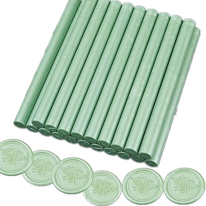 Fruit Green Wax Seal Sticks, ONWINPOR 20pcs Glue Gun Waxing Sealing Sticks for Waxseal Stamp, Mini Sealing Waxs Sticks Suit for 0.28''Glue Gun (Fruit Green)