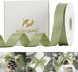 HUIHUANG Satin Ribbon 1 inch Sage Green Ribbon 50 Yards Double Face Silk Satin Ribbons for Crafts Spring Moss Ribbon for Gift Wrapping Bows Floral Bouquet Cake Wedding Invitation Card Party Decor