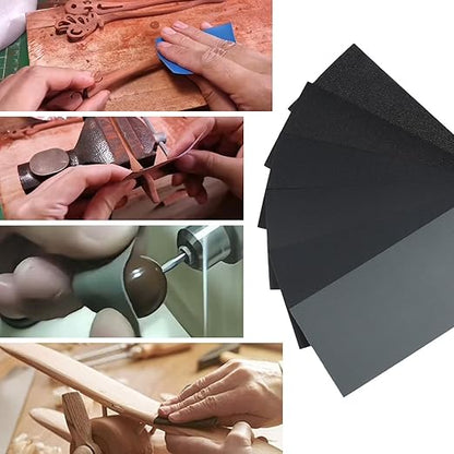 60 Pcs 9x3.6 Inch 8 Grit Mixed Packing Wet and Dry Sandpaper Sheets, Woodworking Furniture/Automobiles/Metal/Lacquer Polishing Sanding Sheets，80/150/320/600/1000/1500 Grit