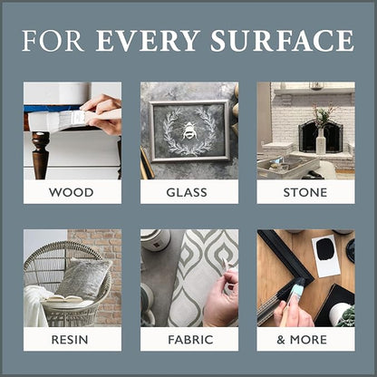AMY HOWARD AT HOME Chalk-Based One Step Paint for Furniture, Cabinetry, Decor, Finish, and More | No Stripping, Sanding, or Priming | Dark Base | 16 Ounce | Graphite