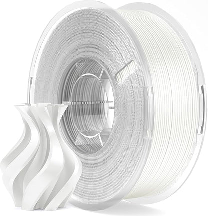 ELEGOO Silk PLA Filament 1.75mm White 1KG, 3D Printer Filament Dimensional Accuracy +/- 0.02mm, 1kg Plastic Spool(2.2lbs) 3D Printing Filament Fits for Most FDM 3D Printers