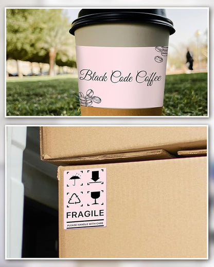 iEager 3" x 2" Thermal Labels, Rectangle Thermal Printer Stickers, Self-Adhesive Durable Sticker with Perforation Line, 500 Labels/Roll, Pink