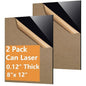 2 Pcs Black Acrylic Sheets for Laser Cutting 3mm 1/8 in Thick 8×12in Hard Acrylic Sheets with Protective Paper for Handcrafts Signs