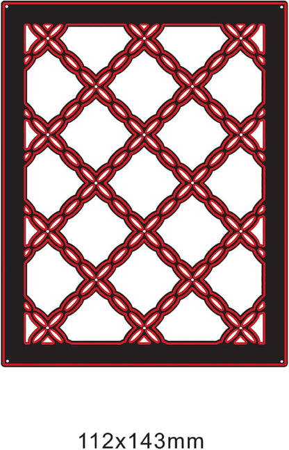 Lapoo Geometric Cutting Die for Scrapbooking - Durable, Cut Stencils for DIY Scrapbook Photo Album Decorative Paper Card, Card Making Supplies (Grid 5.6 x 4.4 in)