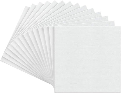ARTEZA Canvases for Painting, Pack of 14, 10 x 10 Inches, Square Blank Art Canvas Boards, 100% Cotton, 12.3 oz Gesso-Primed, Art Supplies for Adults and Teens, Acrylic Pouring and Oil Painting