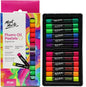 Mont Marte Fluoro Oil Pastels Signature 12pc, 12 Assorted Colors, Vibrant Oil Pastel Set, Great Blending and Layering, Ideal for Art, Craft, Coloring and Sketching