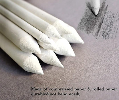 43 PCS Blending Stumps and Tortillions Paper Art Blenders Sketch Drawing Tools with Sketch Wipe Scrapers,Rub Sponge,Kneaded Eraser and Sandpaper Sharpeners