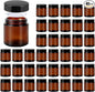 4 oz Glass Jars with Lids, Hoa Kinh 40 Pack Amber Small Glass Jars with Black Lids Empty Cosmetic Containers Airtight Round Glass Jar for Lotions, Powders and Ointments