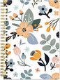 A5 Blank Notebook - 70 Sheets/140 Pages Blank Paper Notebook, 100 GSM Thick White Paper, 5.8" x 8.3" Spiral Blank Journal, Flowers