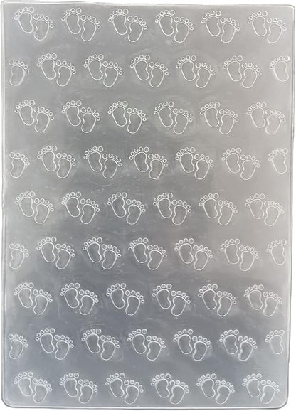 NZJ Happy Birhtday Baby Footprint Trolley Plastic Embossing Folders for Card Making Scrapbooking and Other Paper Crafts (2)