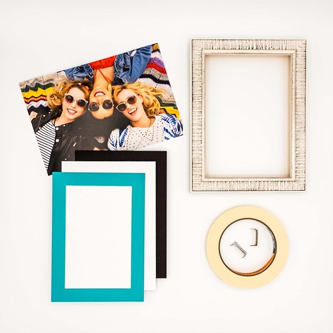 8x10 Mat Bevel Cut for 5x8 Photos - Acid Free Aquamarine Blue Precut Matboard - For Pictures, Photos, Framing - 4-ply Thickness