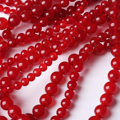 Tiger Eye Round Loose Beads Natural Gem Beads Crystal Energy Stone Beads for Jewelry Making 15" (6MM, Red Chalcedony)…