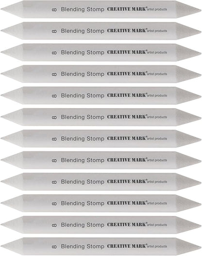 Creative Mark Blending Stumps - Solid Double-Ended Blending Stumps for Blending Charcoal, Pencils, Pastels, and More! - [Size # 8-12 Count]
