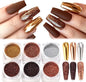 Chrome Nail Powder Metallic Mirror Effect Pigment Dust, Champagne Golden Ultra Fine Holographic Glitter Powder Reflective Pigment for DIY Gel Polish Nail Art, Resin Craft